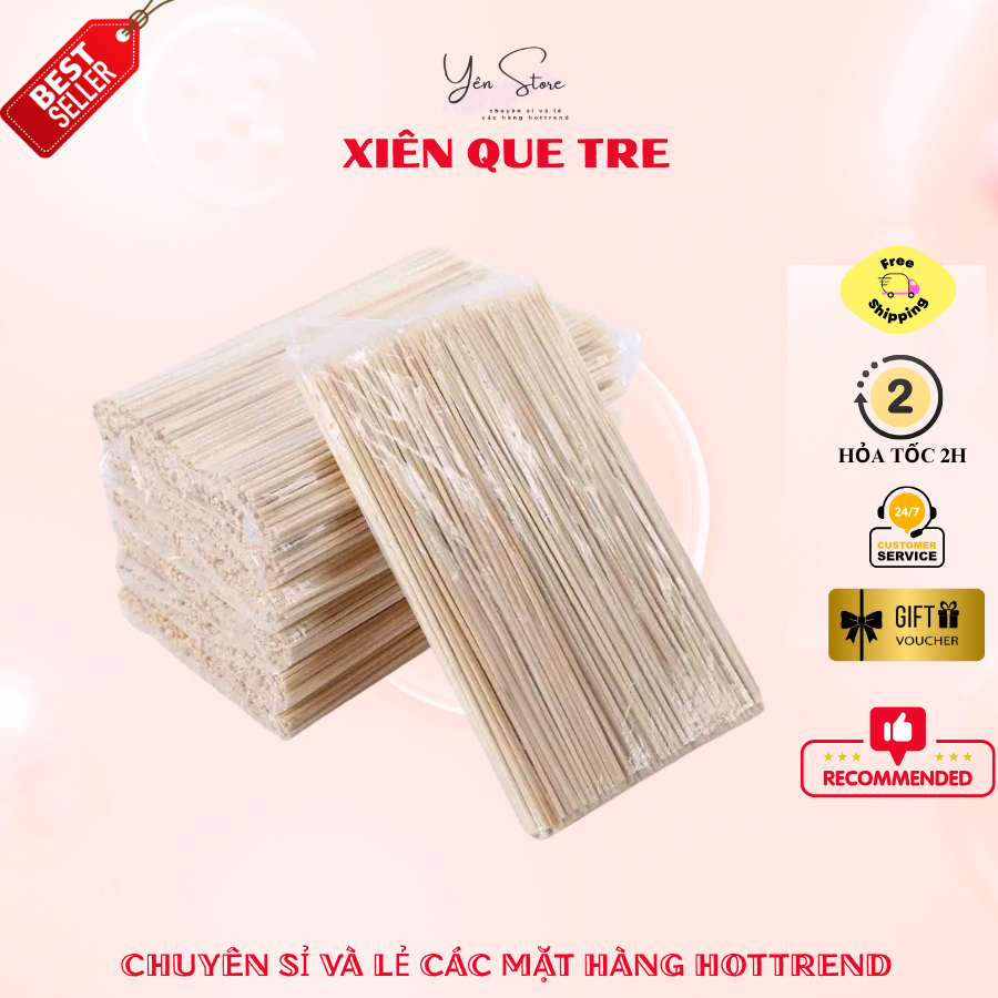 Sỉ 500G- 1 KG Xiên Que Tre Loại Dày Cứng Cáp Dùng Làm Thân Hoa,Cắm Hoa,Giỏ Trái Cây, Đồ Handmade